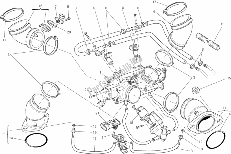 Todas as partes de Corpo Do Acelerador do Ducati Monster 795 ABS Thailand 2013
